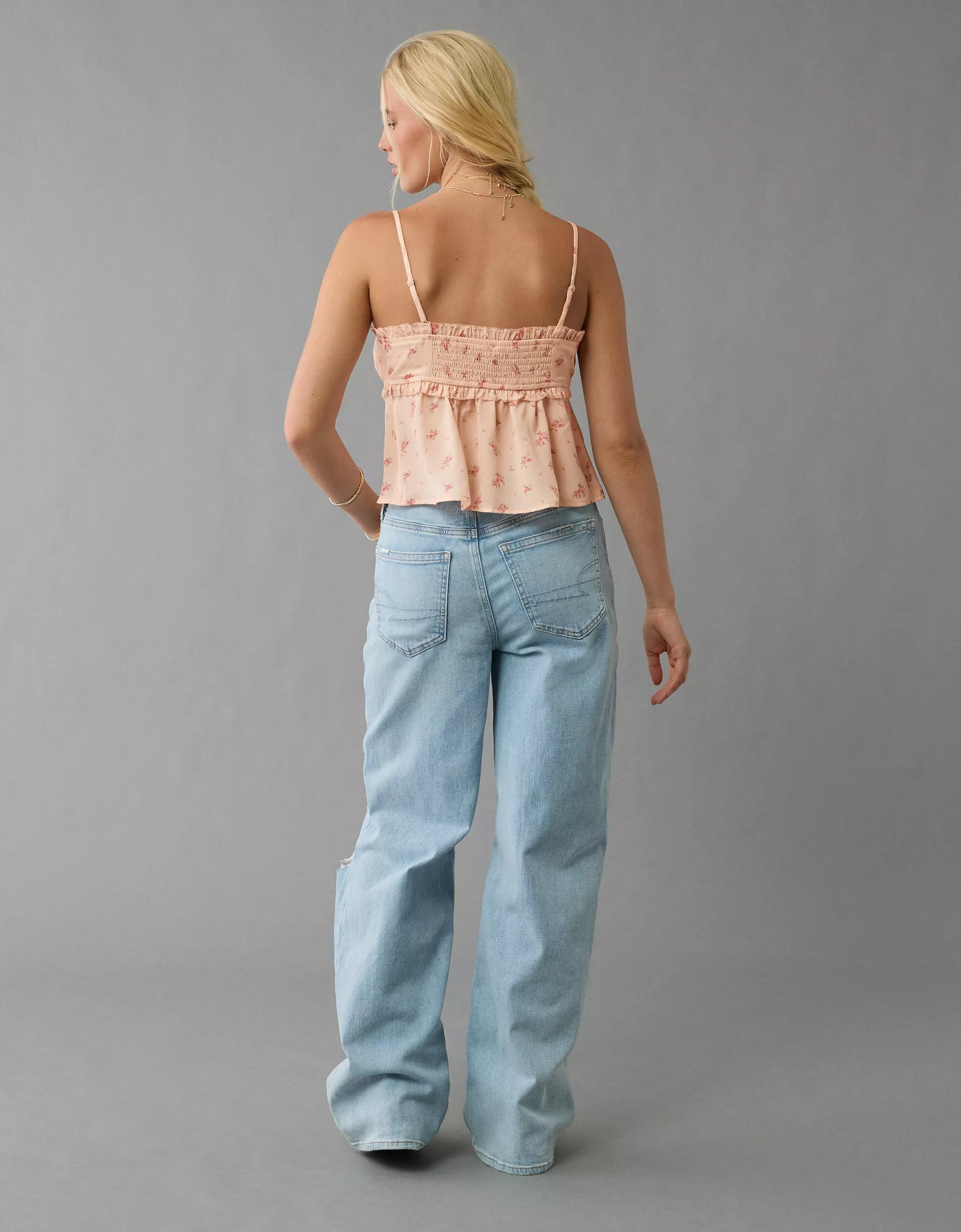 AE V-Neck Tie Front Ruffle Cami Product Image