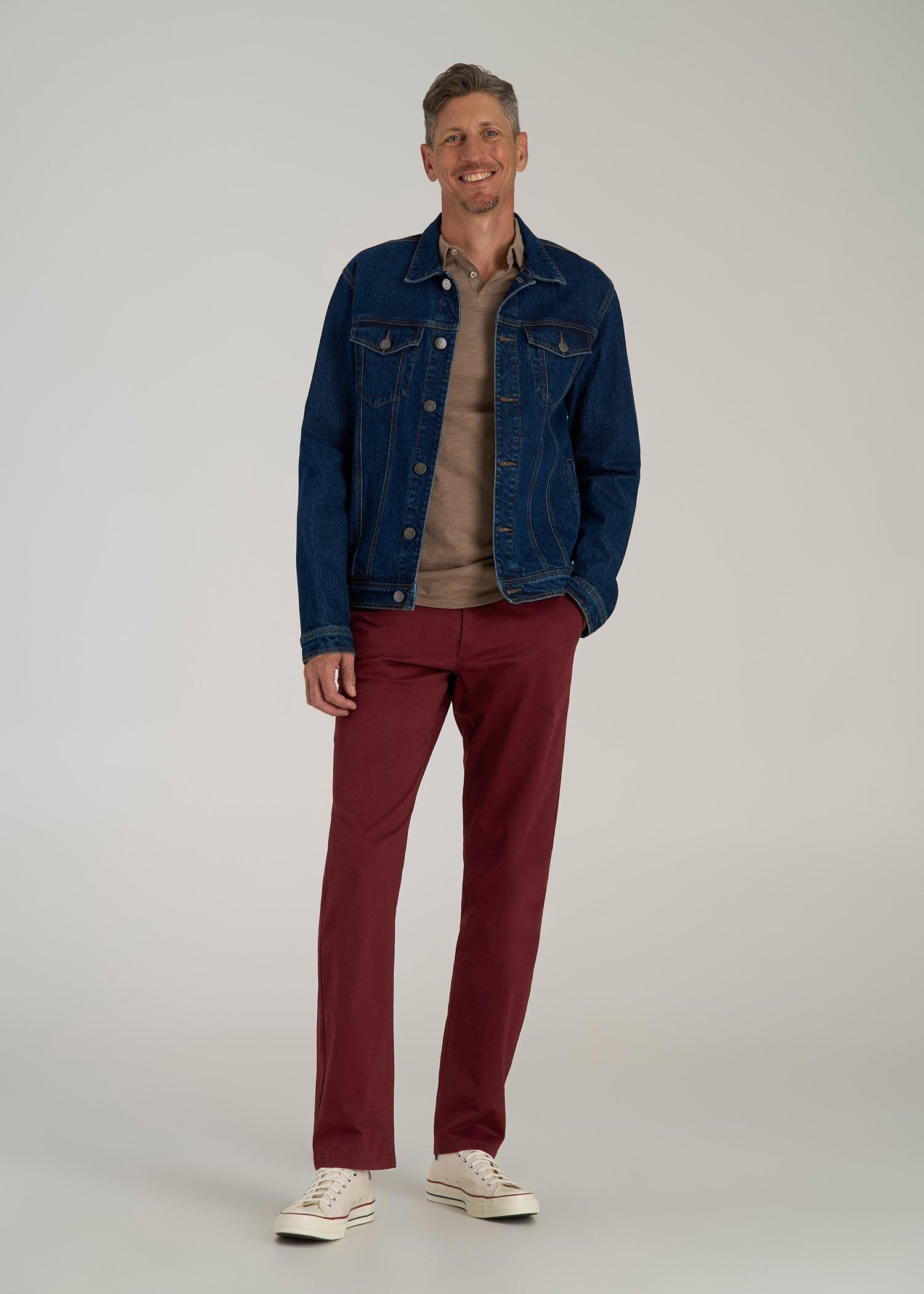 J1 STRAIGHT Leg Chinos in Red Ochre - Pants for Tall Men Product Image