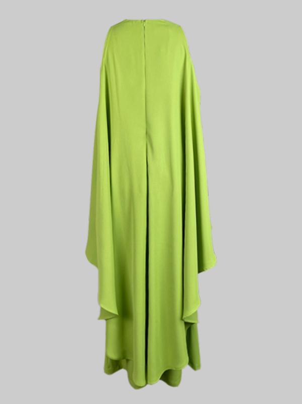 Batwing Sleeves Loose Hollow Solid Color Split-Joint Cold Shoulder Jumpsuits Product Image
