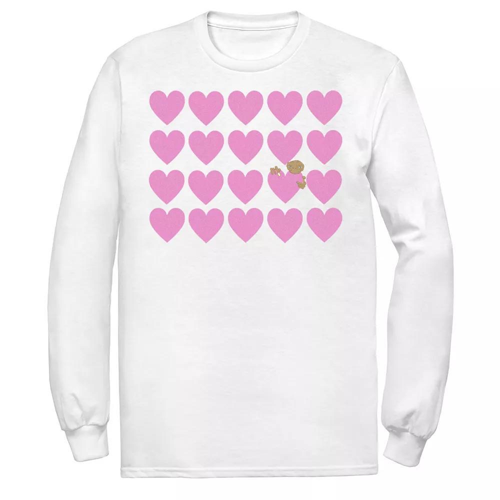 Men's E.T. Pink Heart Grid E.T. Peaking Tee, Size: XXL, White Product Image