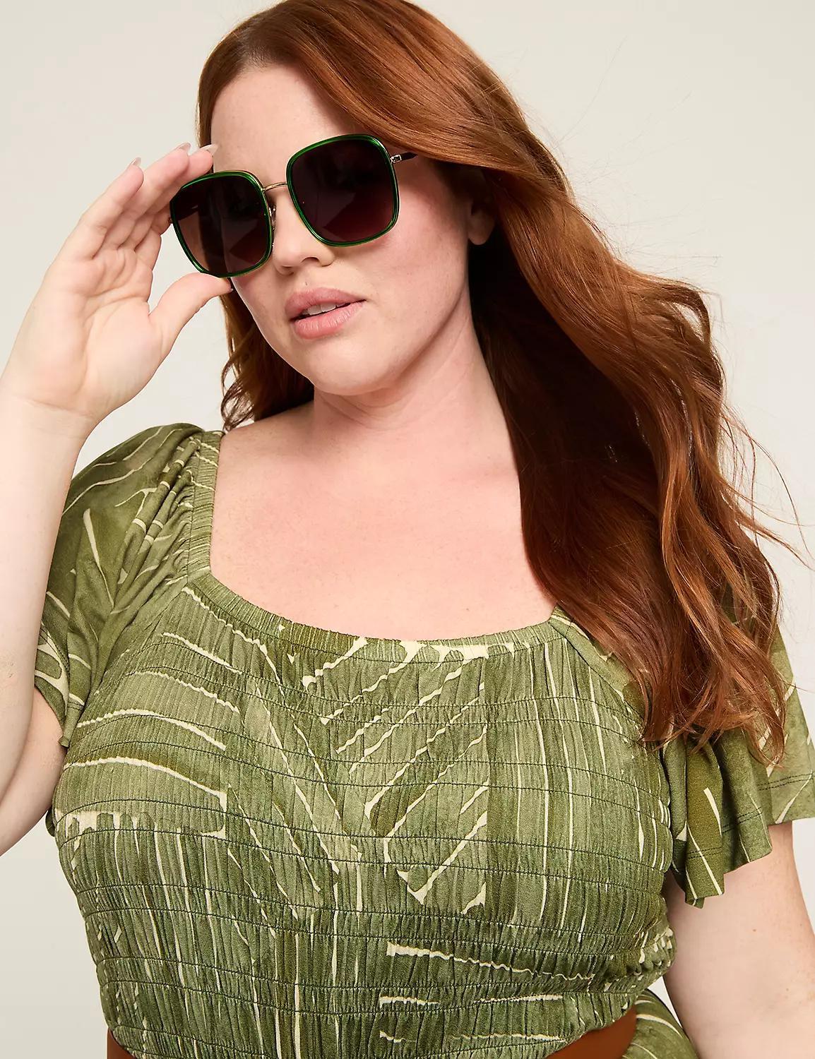 Smocked-Bodice Flutter-Sleeve Jumpsuit Product Image