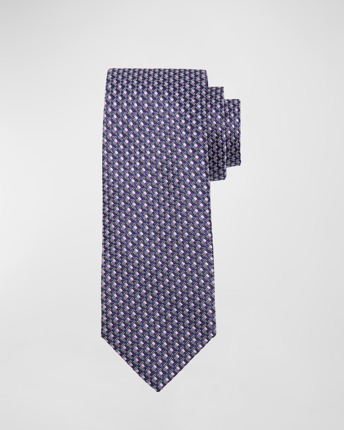 Mens Woven Geometric Silk Tie Product Image