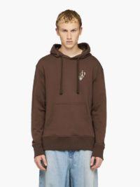 HOODIE WITH ANCHOR EMBROIDERY in brown | JW Anderson US  Product Image