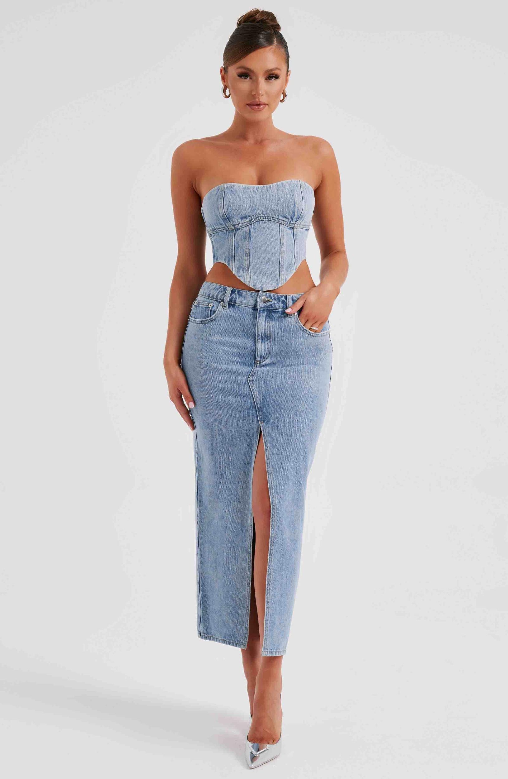 Flor Maxi Skirt - Blue Product Image