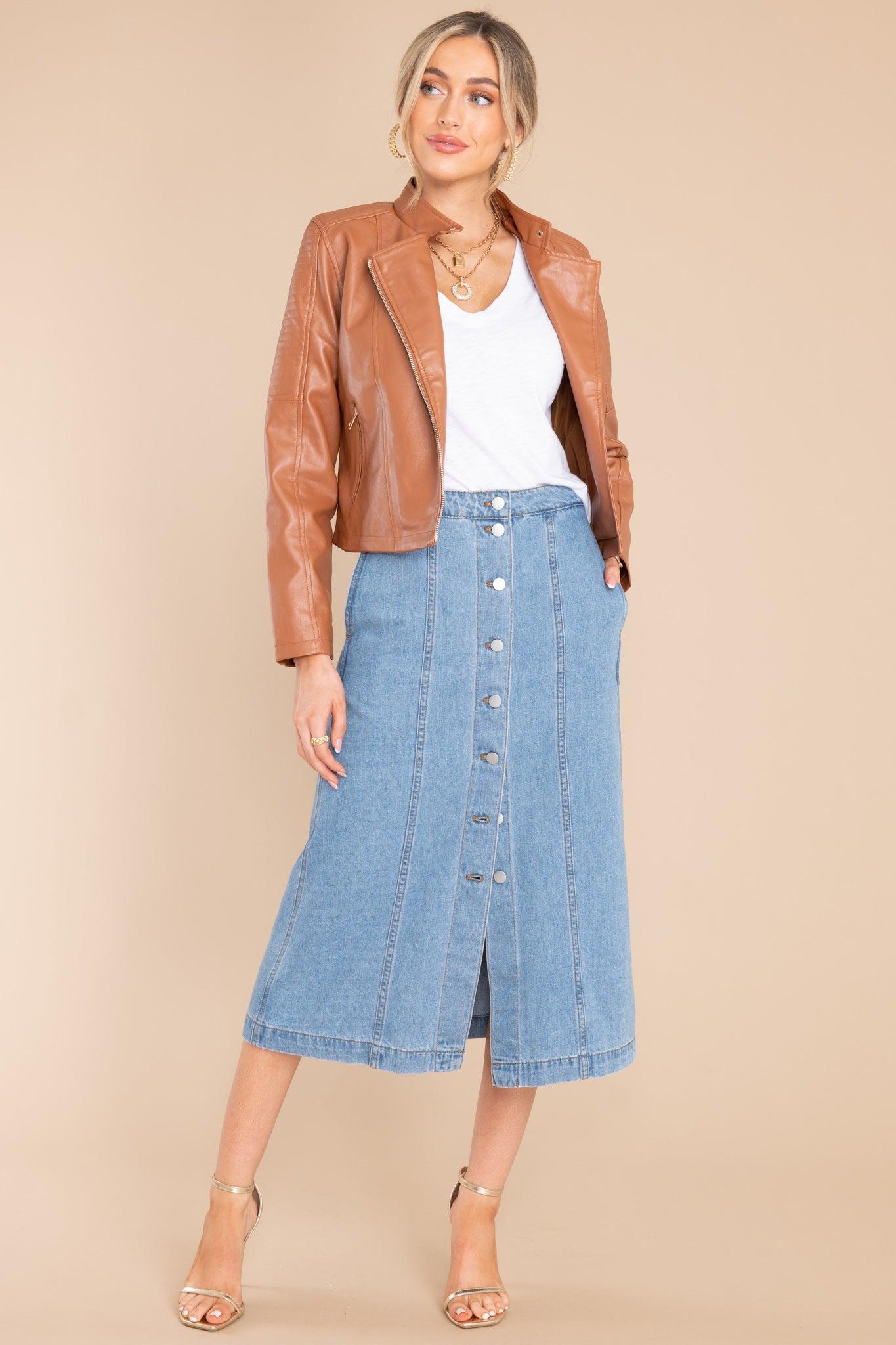 So Charmed Denim Skirt Blue Product Image