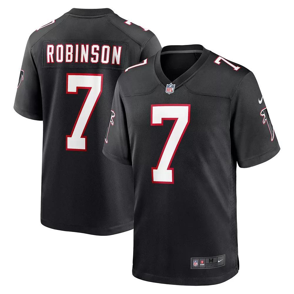 Men's Nike Bijan Robinson Black Atlanta Falcons 2023 NFL Draft First Round Pick Throwback Game Jersey,  Product Image