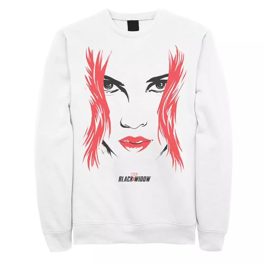 Men's Marvel Black Widow Big Face Sweatshirt,  Product Image