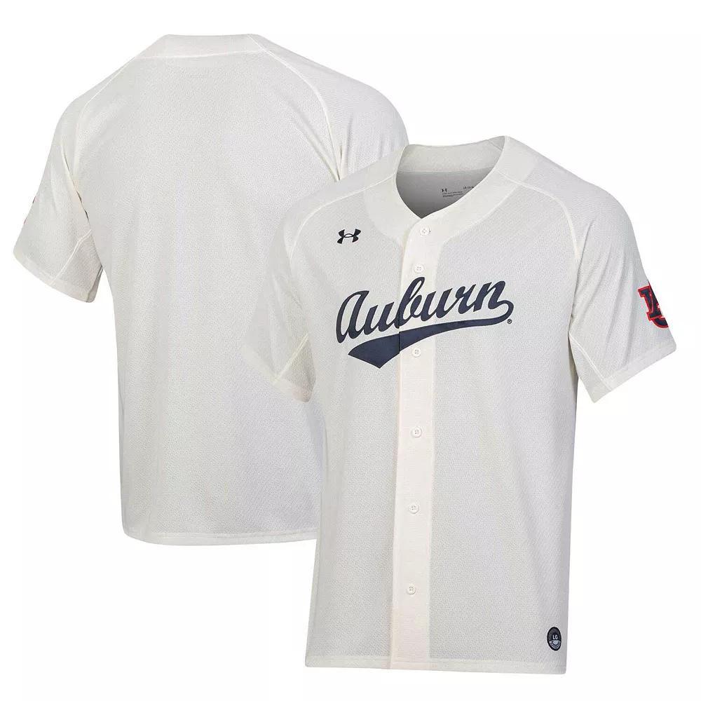 Men's Under Armour Cream Auburn Tigers Replica Baseball Jersey, Size: 2XL, Beige Product Image