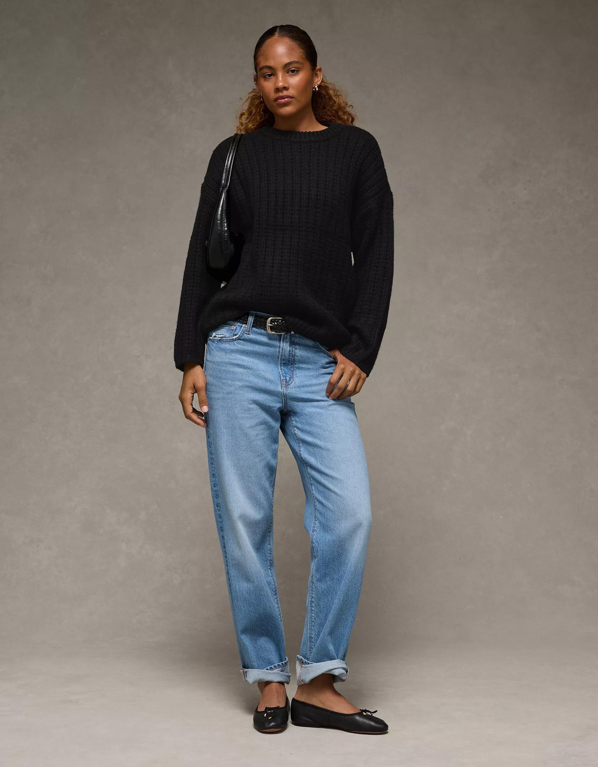 AE Oversized Waffle Sweater Product Image