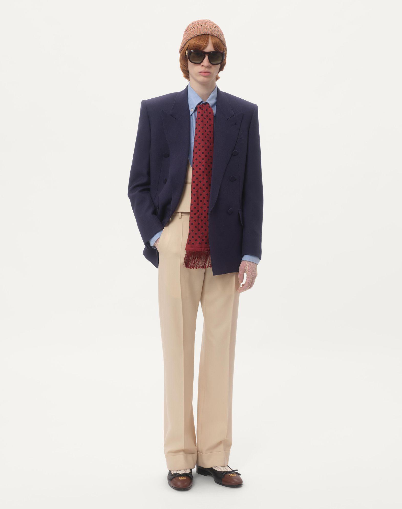 Wool Gabardine Pants With Turn-Ups Product Image