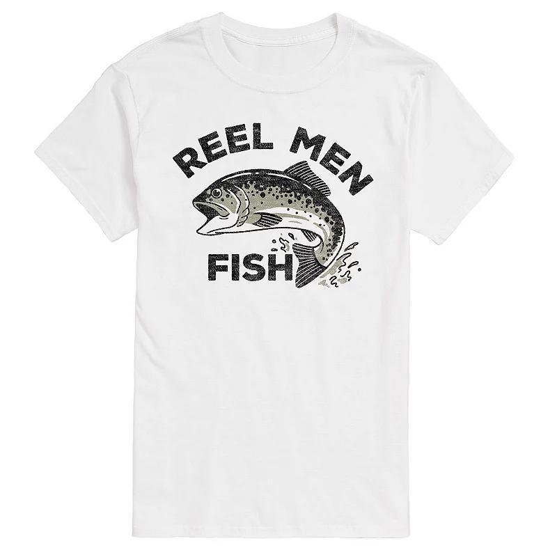 Big & Tall Reel Men Fish Tee, Men's, Size: 5XB, White Product Image