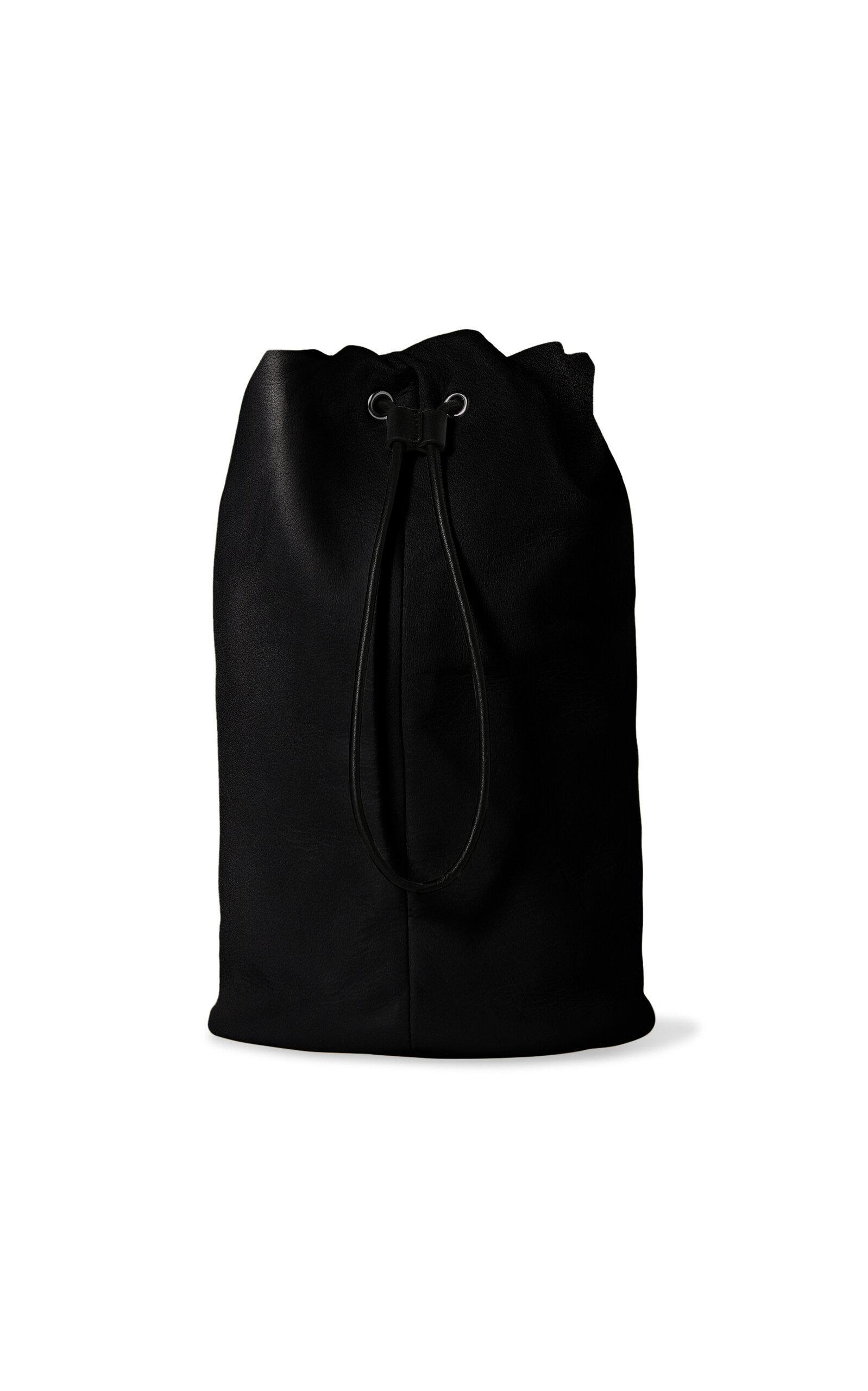 THE ROW Sporty Leather Pouch In Black Product Image