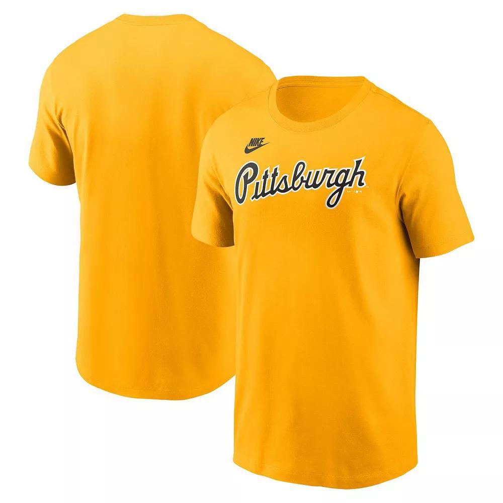 Men's Nike Gold Pittsburgh Pirates Cooperstown Wordmark T-Shirt,  Product Image