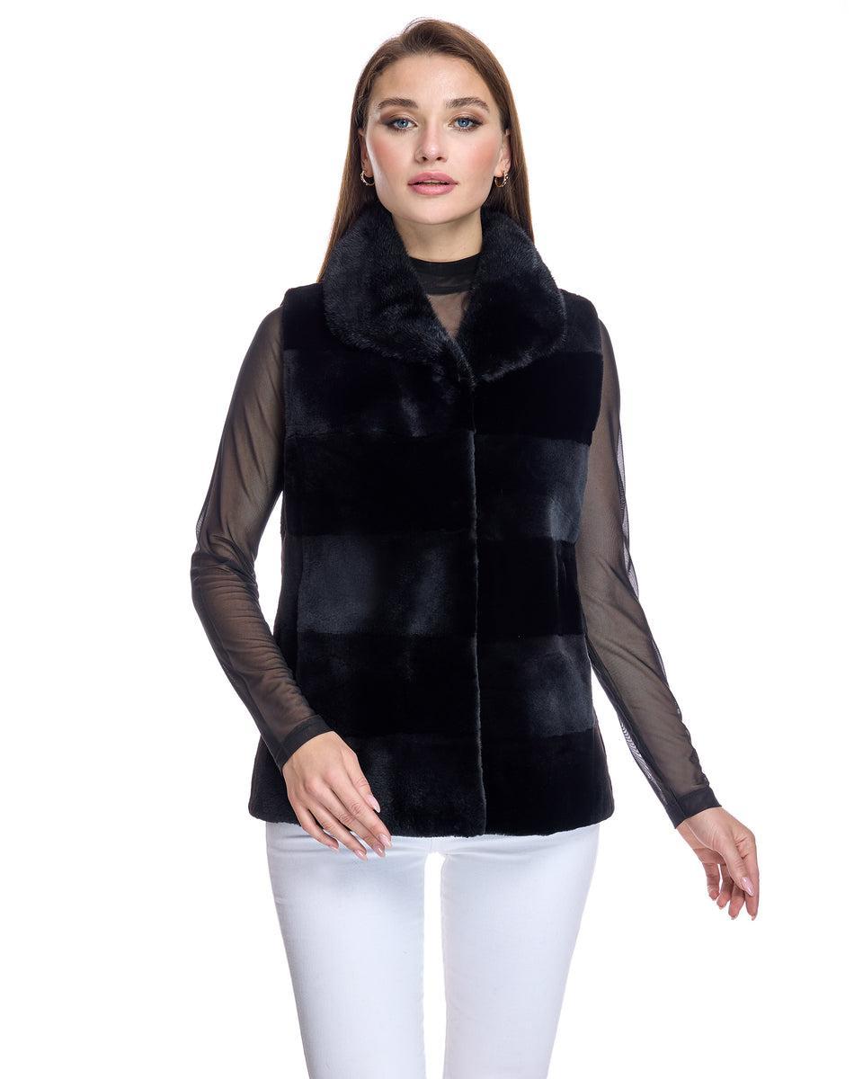 Horizontal Sheared Mink Vest Product Image
