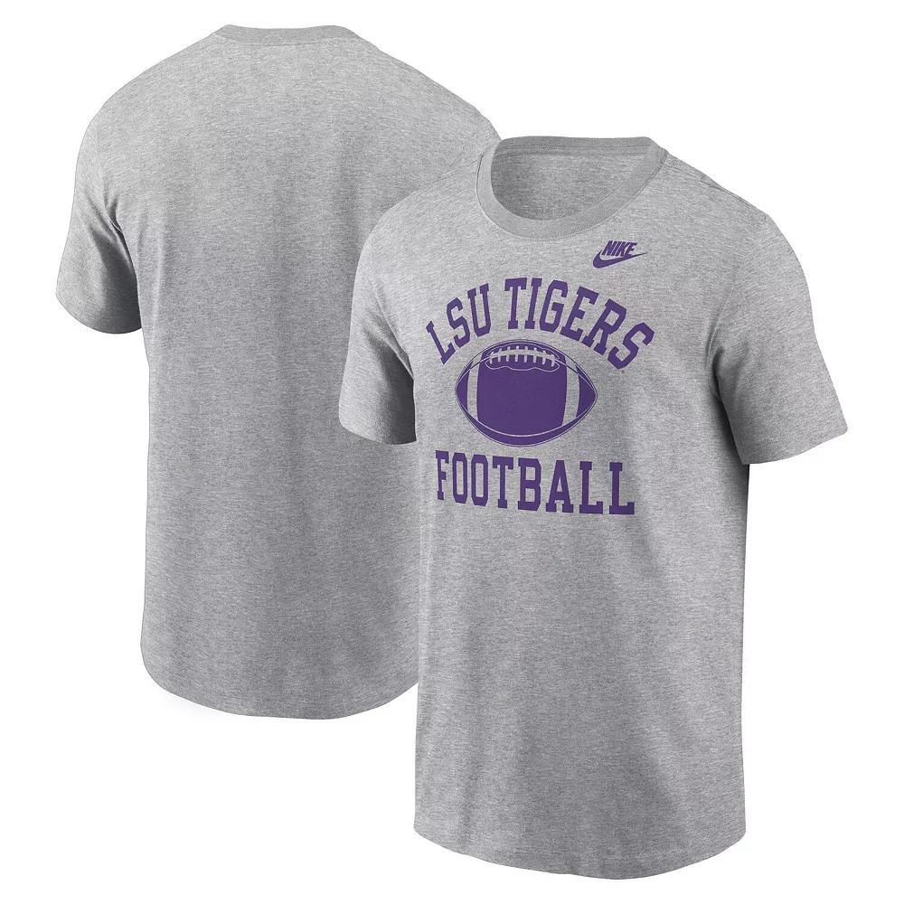 Men's Nike Heather Gray LSU Tigers Legacy Football Icon T-Shirt,  Product Image