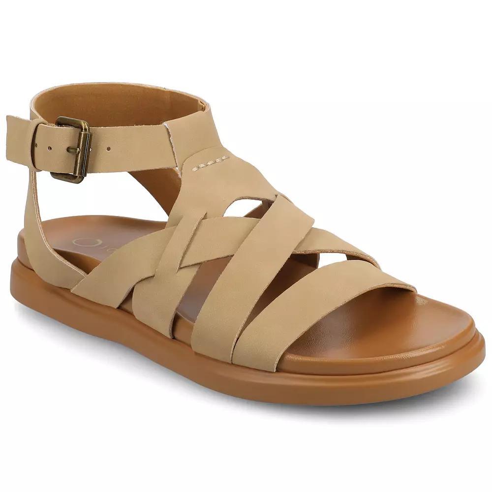 Journee Mistee Women's Strappy Sandals, Size: 6, Brown Product Image