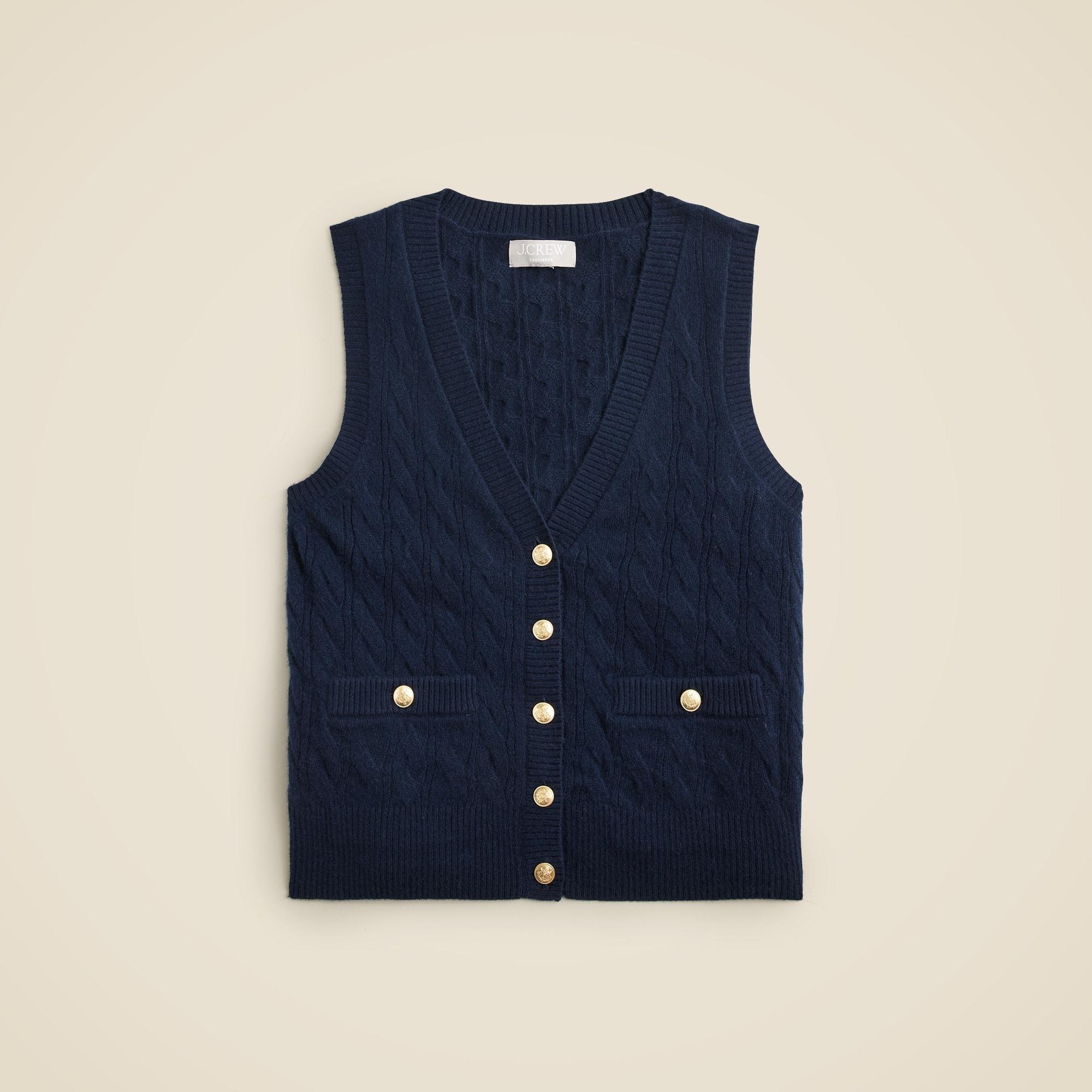 Cashmere cable-knit sweater-vest Product Image