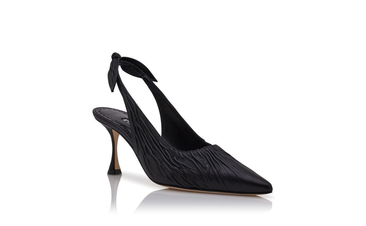 PELAGALO Black Nappa Leather Slingback Pumps Product Image