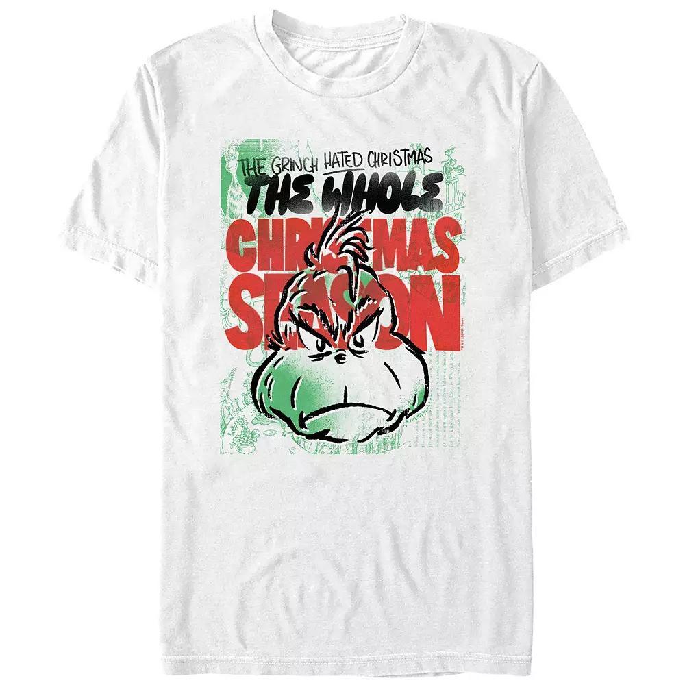 Big & Tall Dr. Seuss Grinch The Whole Christmas Season Graphic Tee, Men's, Size: Small, White Product Image