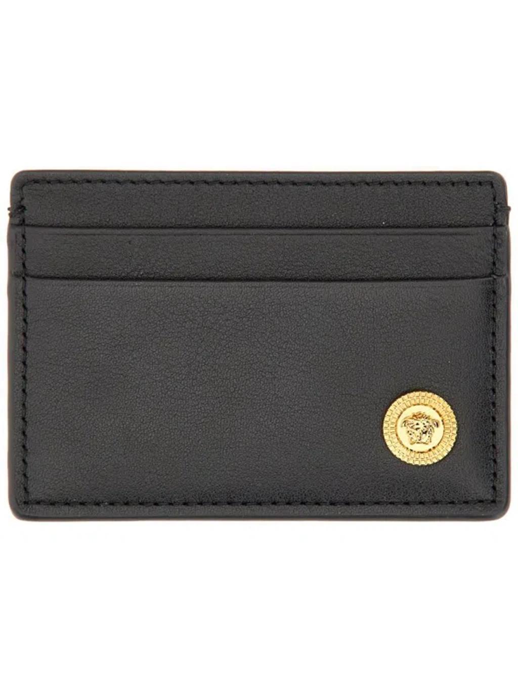 VERSACE Medusa Plaque Cardholder In Black Product Image