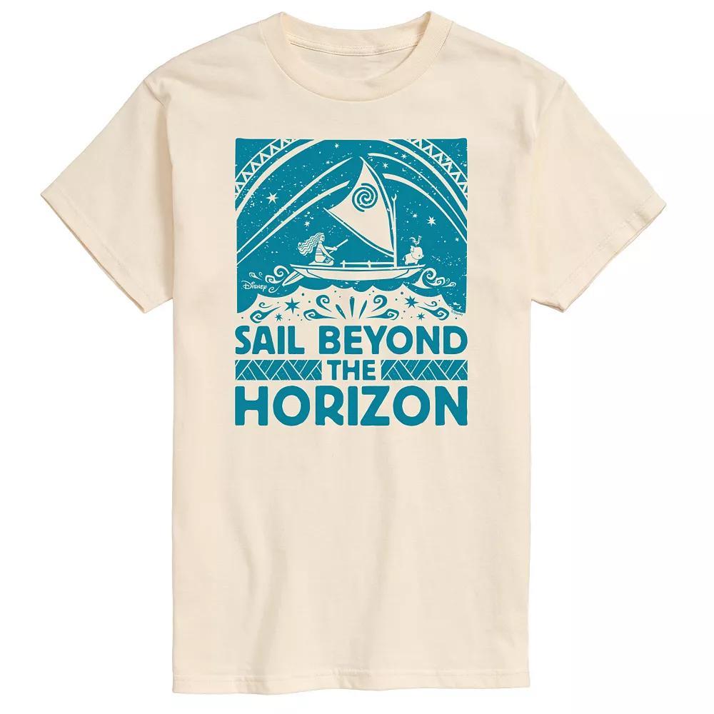 Disney's Moana Men's Sail Beyond Horizon Graphic Tee, Size: Medium, Beige Product Image