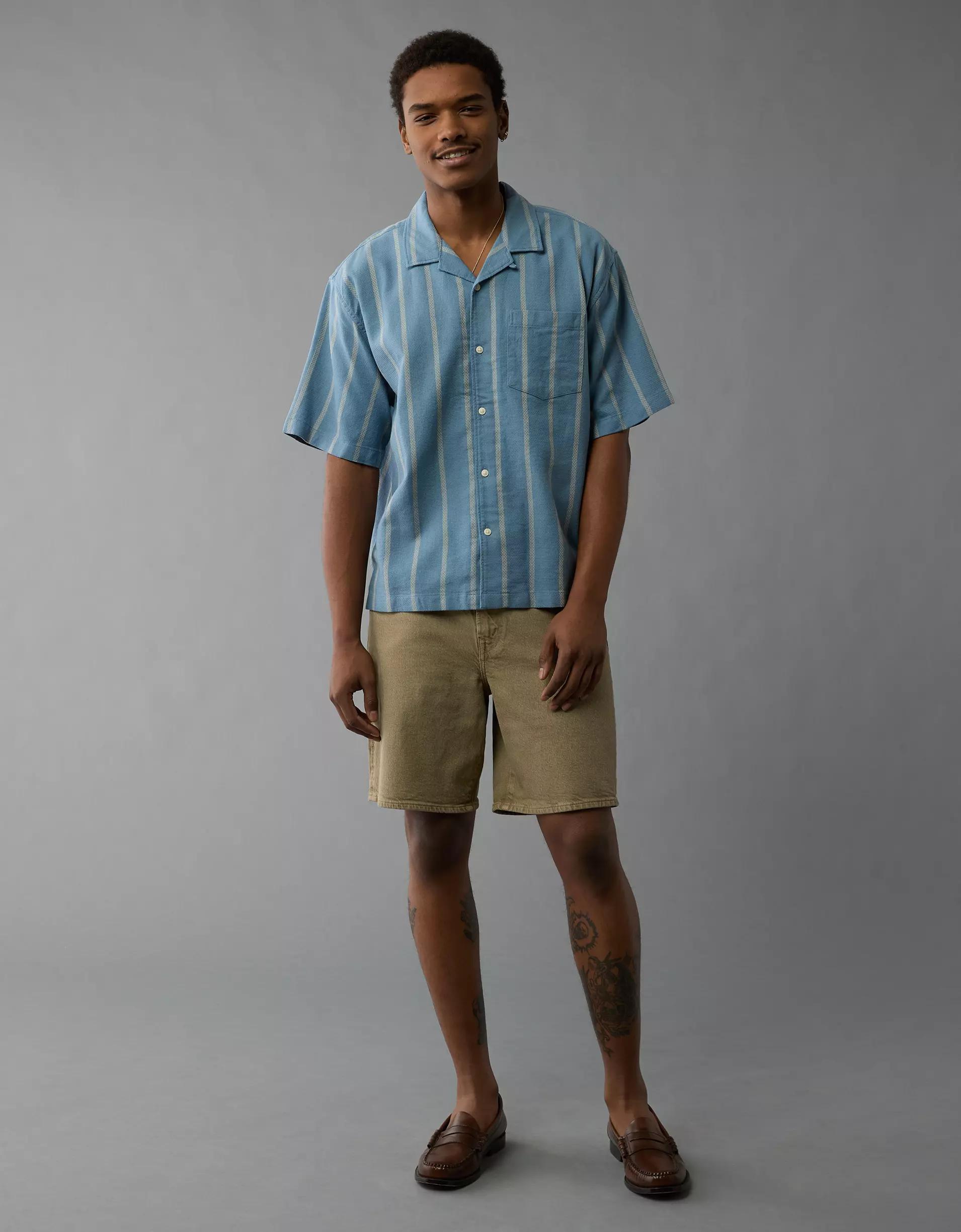 AE Poolside Striped Button-Up Shirt Product Image