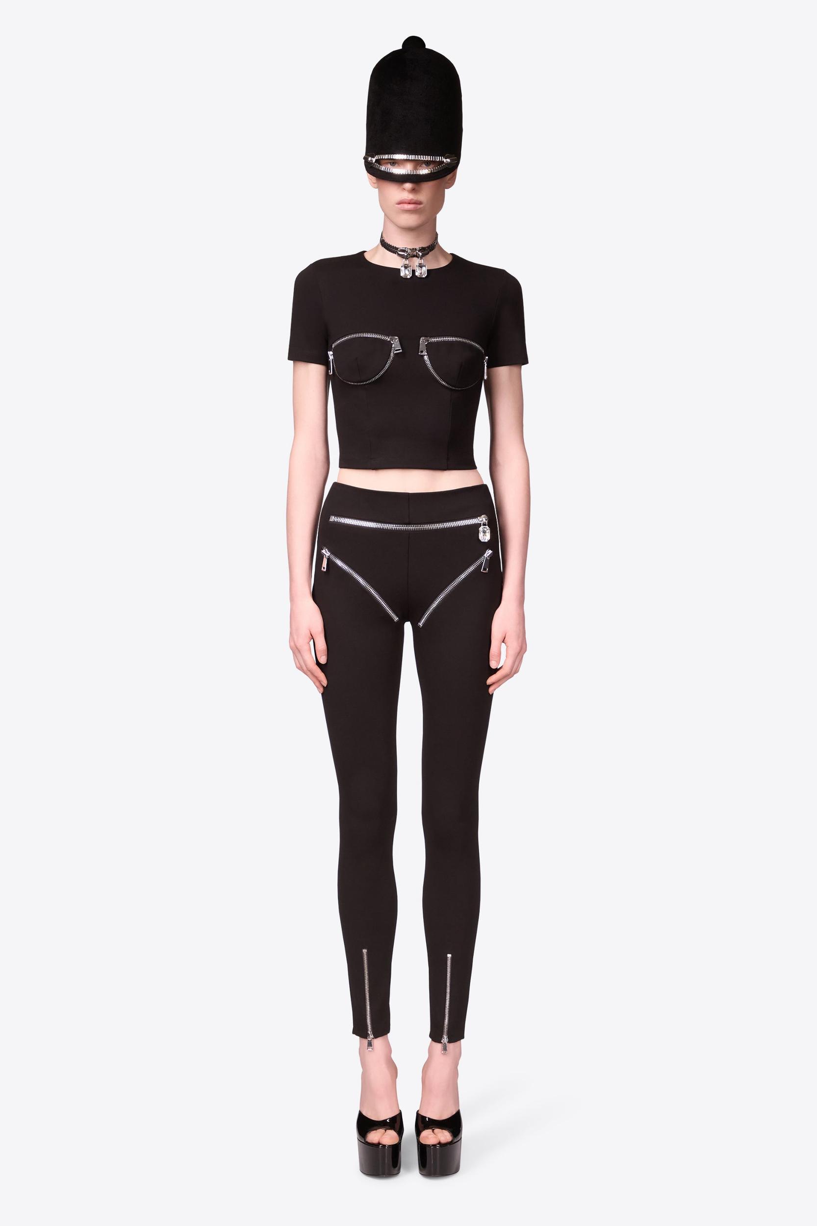 Zipper Bustier Cup T-Shirt Product Image