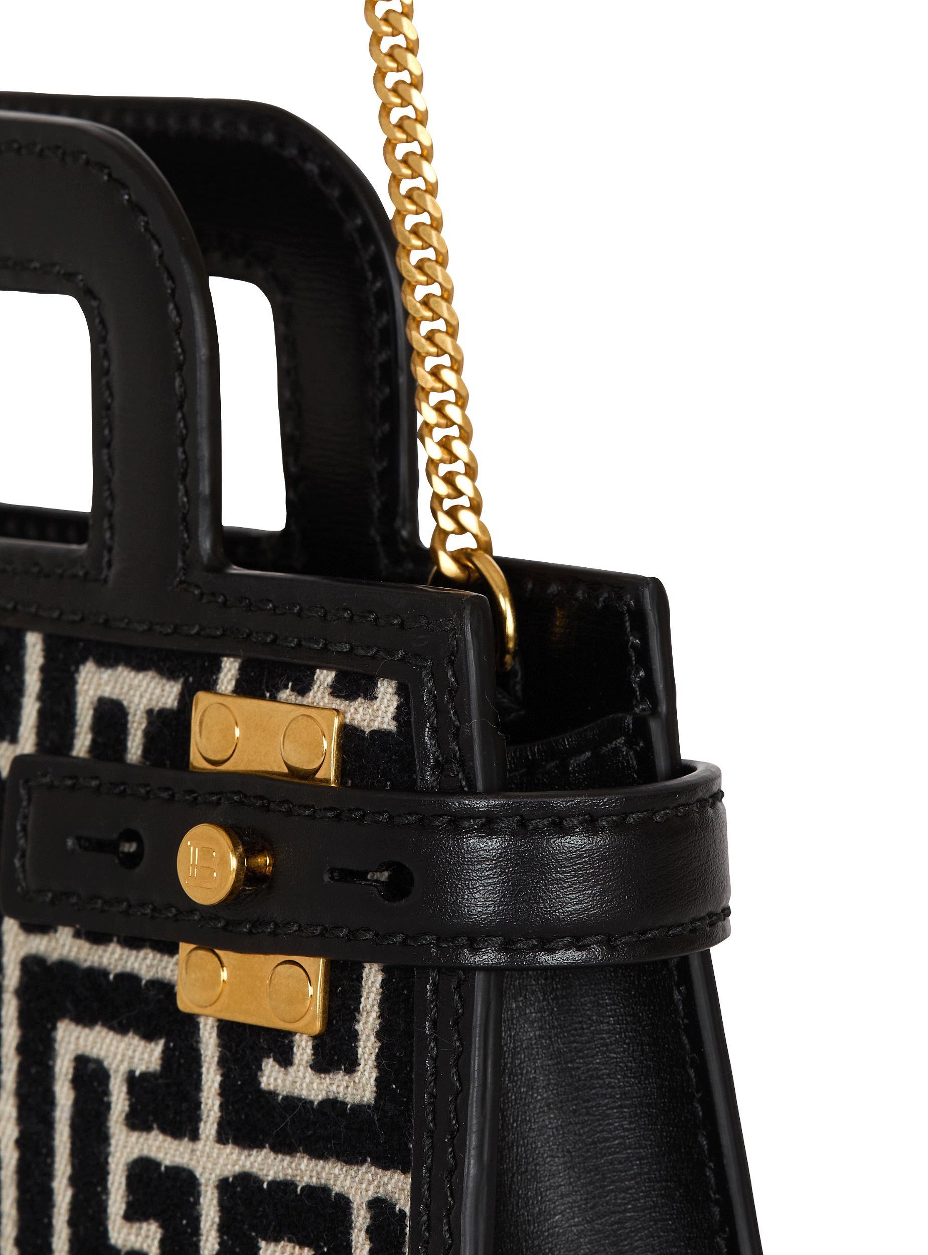 B-Buzz Small Top Handle monogrammed canvas and leather bag Product Image