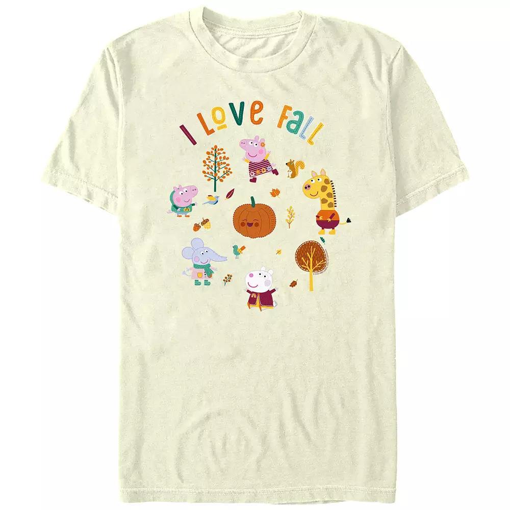 Men's Peppa Pig I Love Fall Graphic Tee, Size: Medium, Natural Product Image