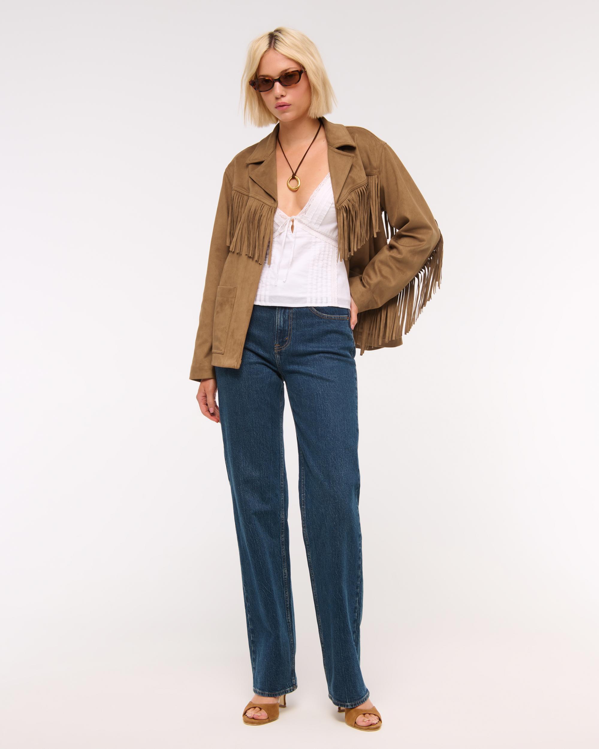 Vegan Suede Fringe Jacket Product Image