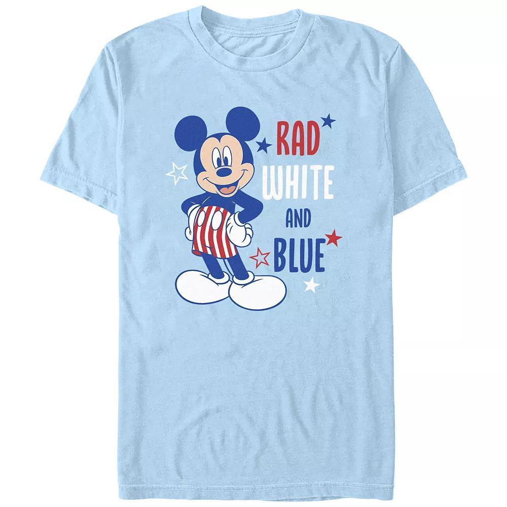 Disney's Mickey Mouse Men's Rad White And Blue Graphic Tee,  Product Image
