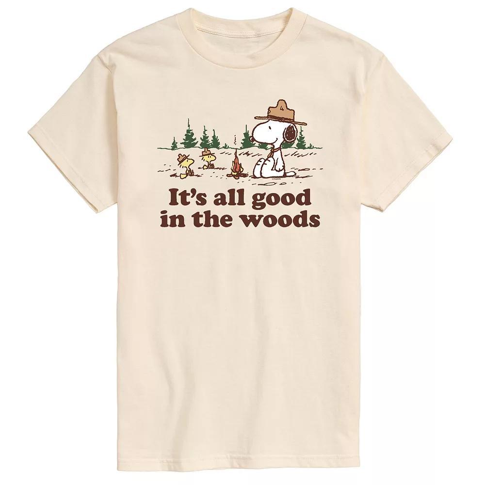 Men's Peanuts All Good In The Woods Tee, Size: XL, Beige Khaki Product Image