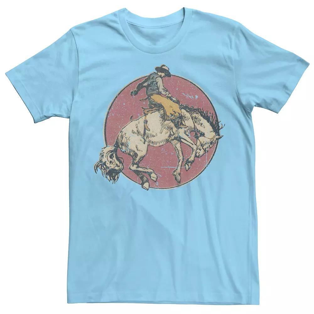 Men's Cowboy Horse Rodeo Circle Distressed Graphic Tee,  Product Image