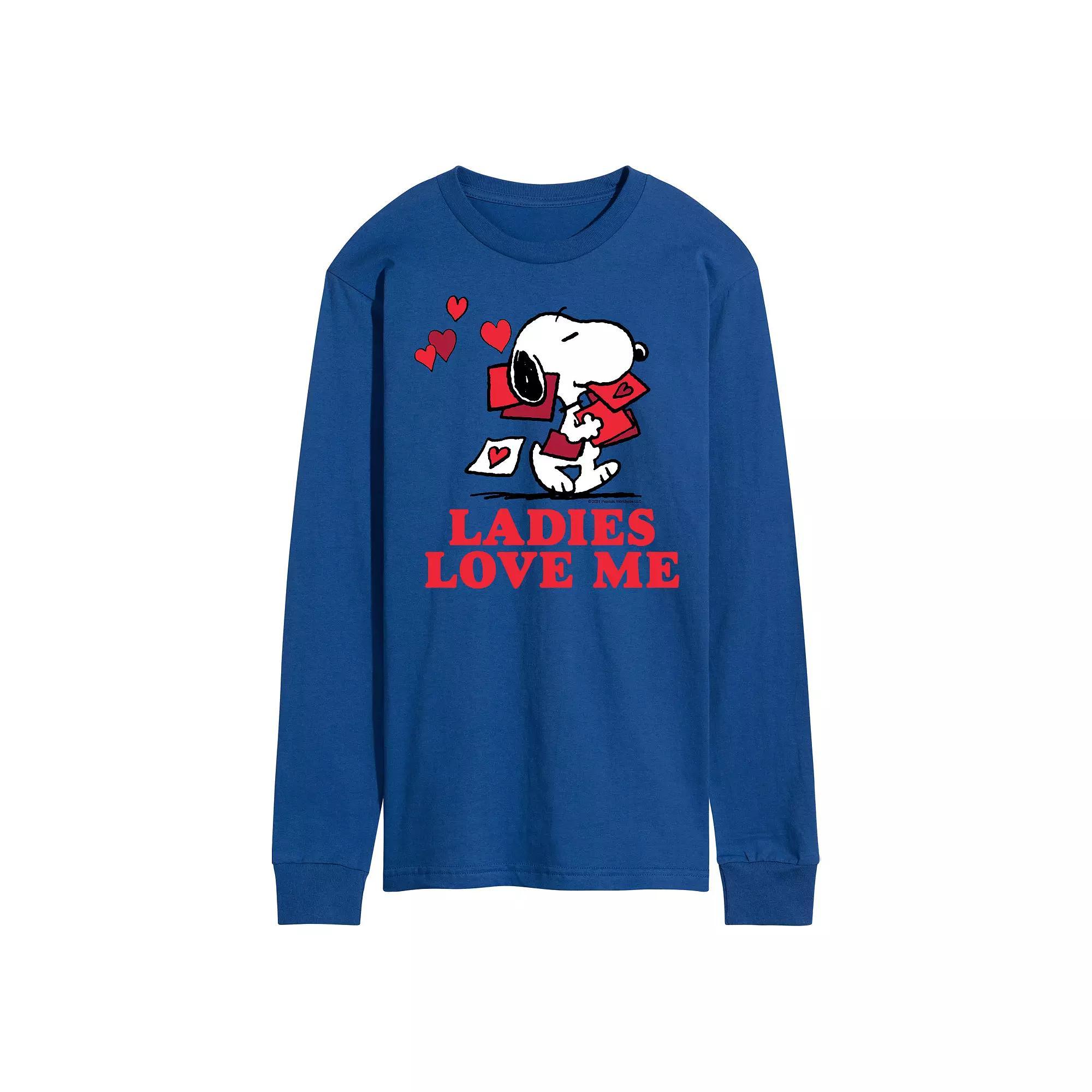 Men's Peanuts Ladies Love Me Long Sleeve Tee,  Product Image
