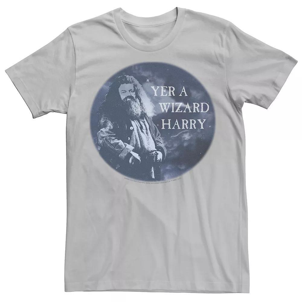 Men's Harry Potter Hagrid Yer A Wizard Harry Portrait Graphic Tee, Size: XXL, Silver Product Image