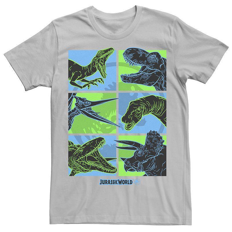 Mens Jurassic World Two Dino Faces Comic Pop Tee Red Product Image