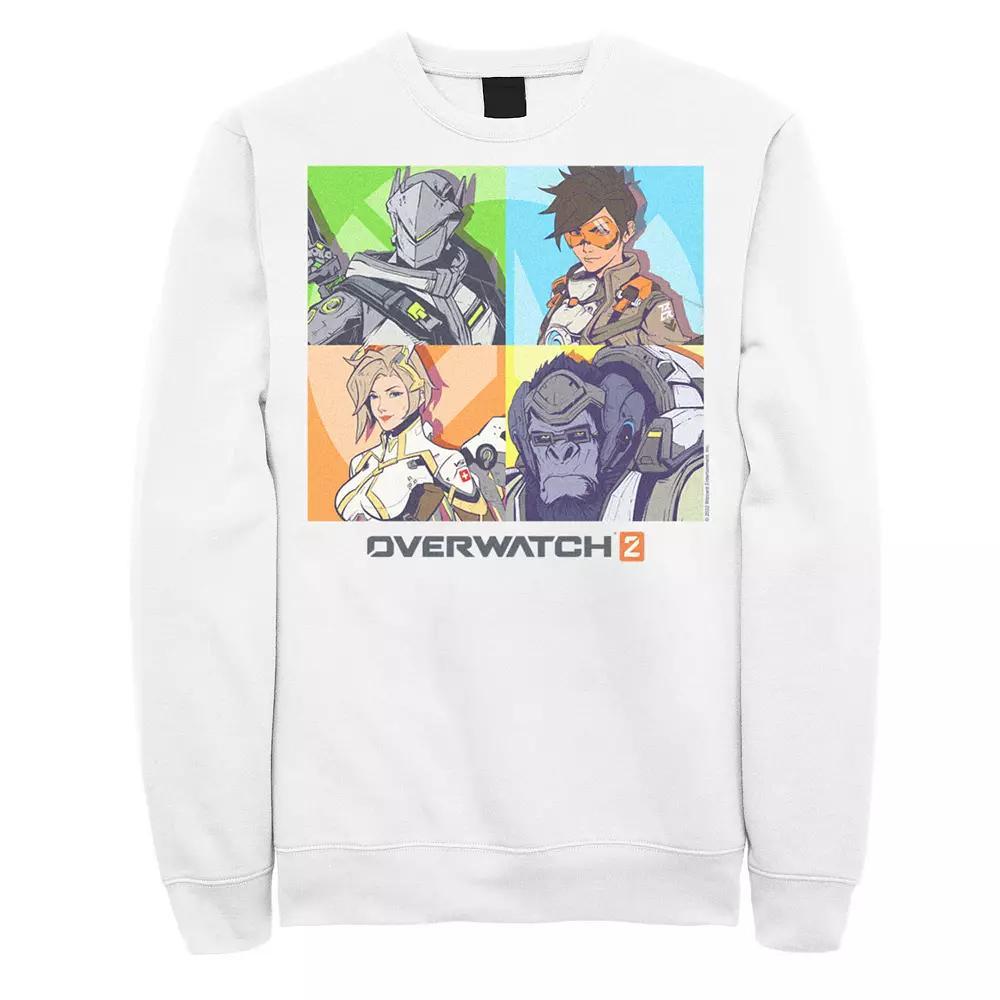 Men's Overwatch 2 Hero Group Shot Fleece Sweatshirt, Size: XL, White Product Image