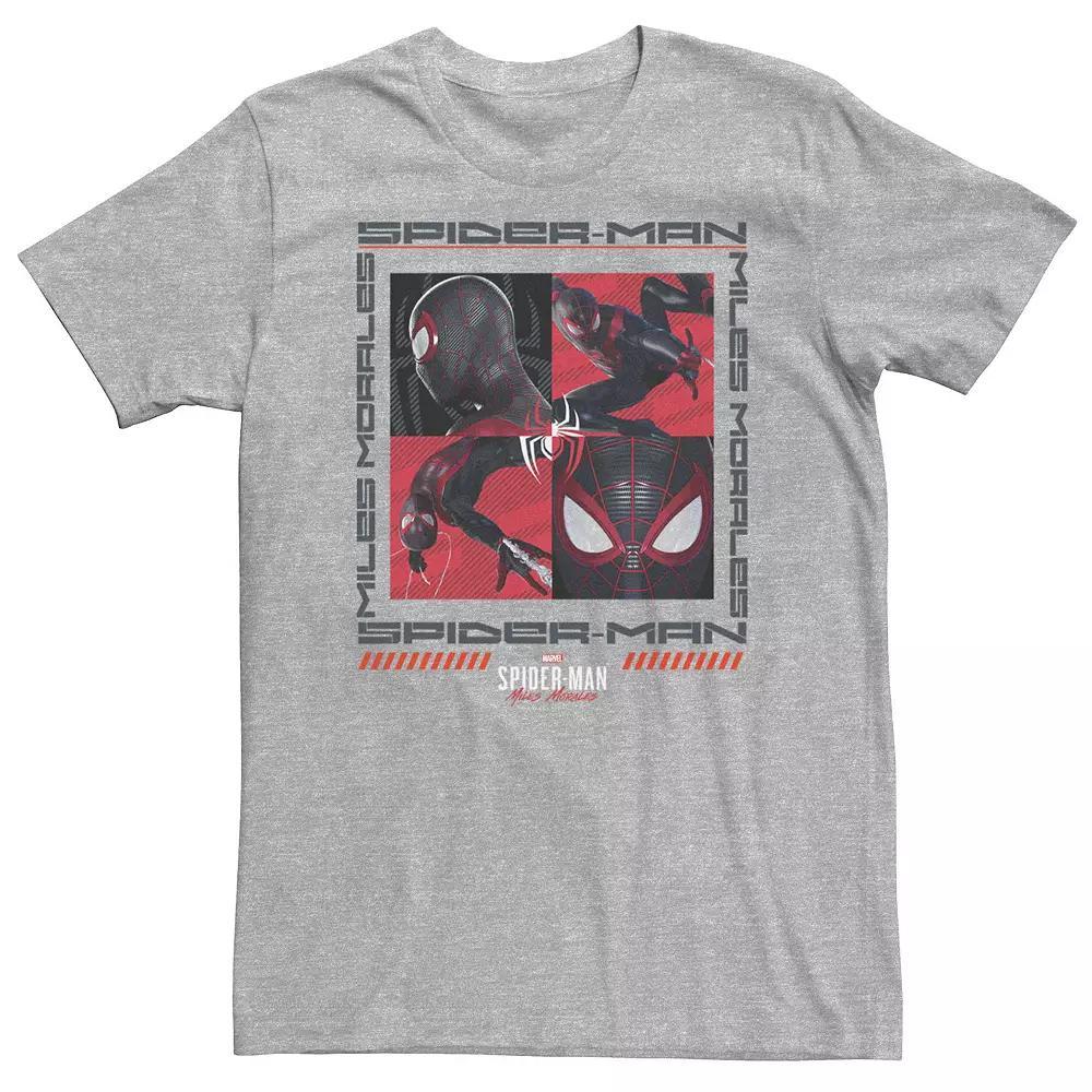 Big & Tall Marvel Spider-Man: Miles Morales Box Up Tee, Men's, Size: 4XL, Athletic Grey Product Image