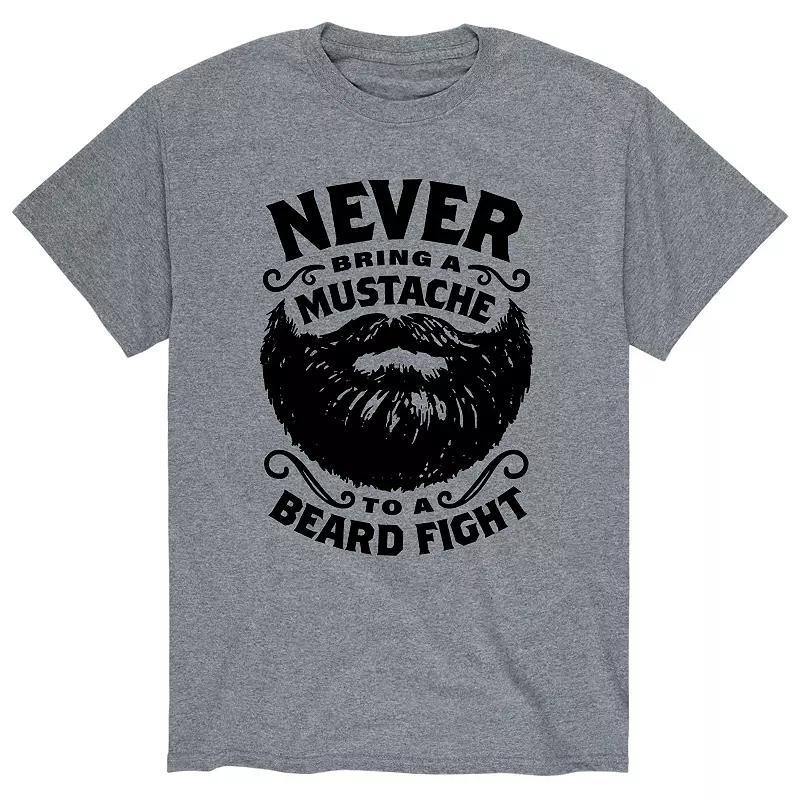 Men's Mustache To Beard Fight Tee,  Product Image