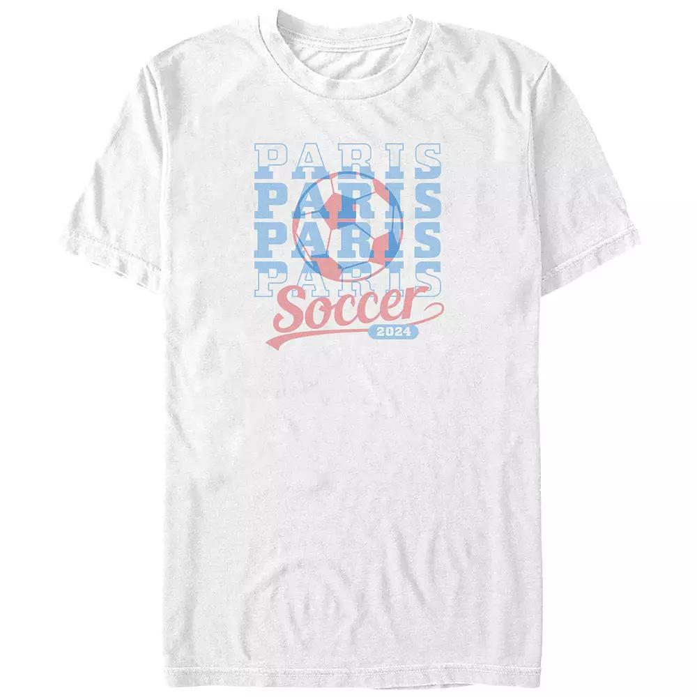 Big & Tall Paris Soccer 2024 Graphic Tee, Men's, Size: 3XB, White Product Image