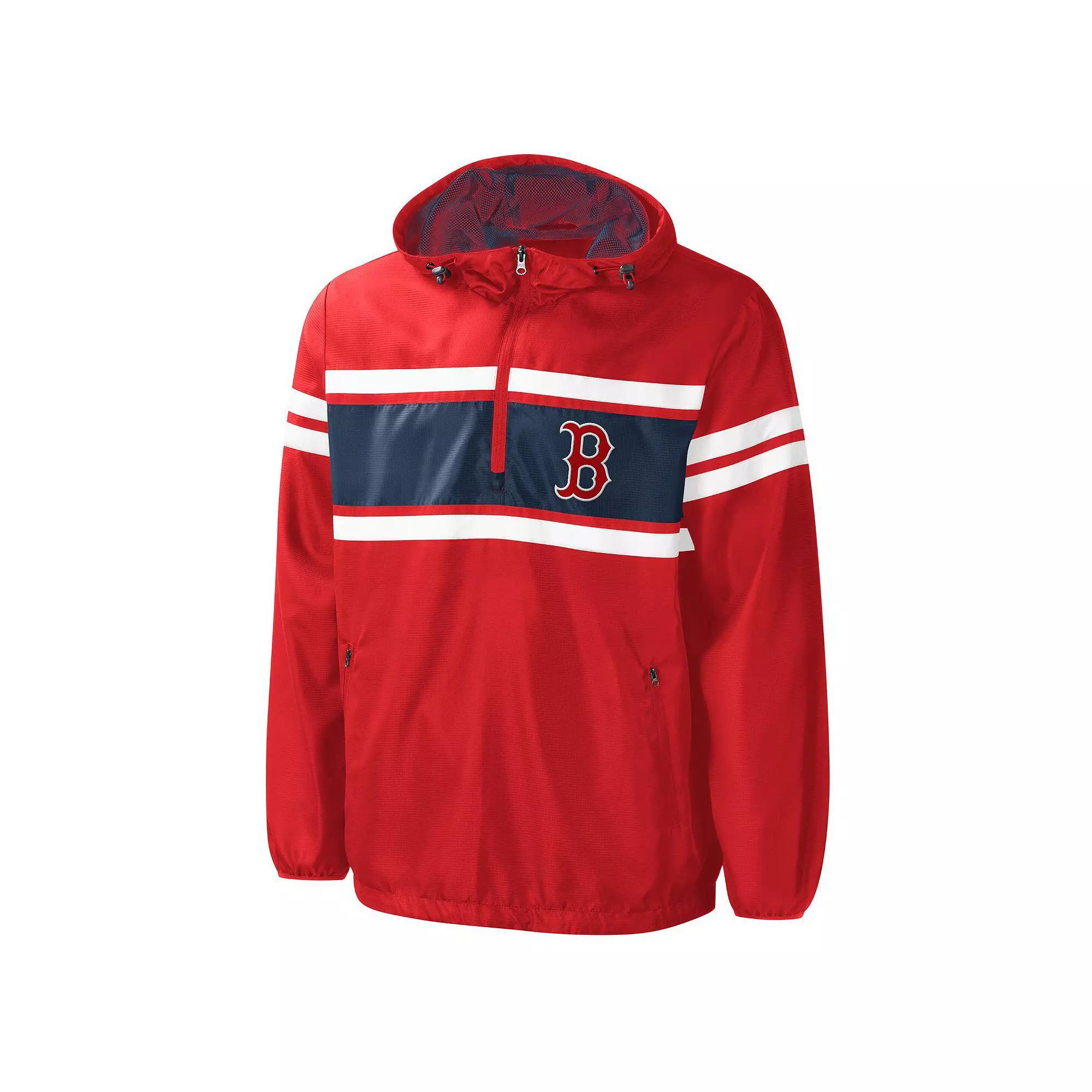 Men's G-III Sports by Carl Banks Red Boston Red Sox Game Score Half-Zip Windbreaker,  Product Image