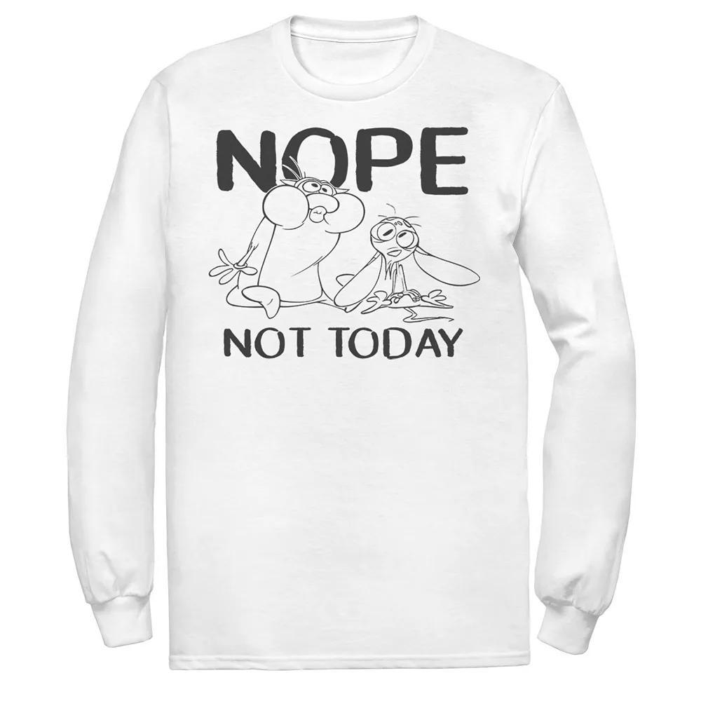 Men's Nickelodeon Ren And Stimpy Nope Not Today Sketch Long Sleeve Graphic Tee,  Product Image
