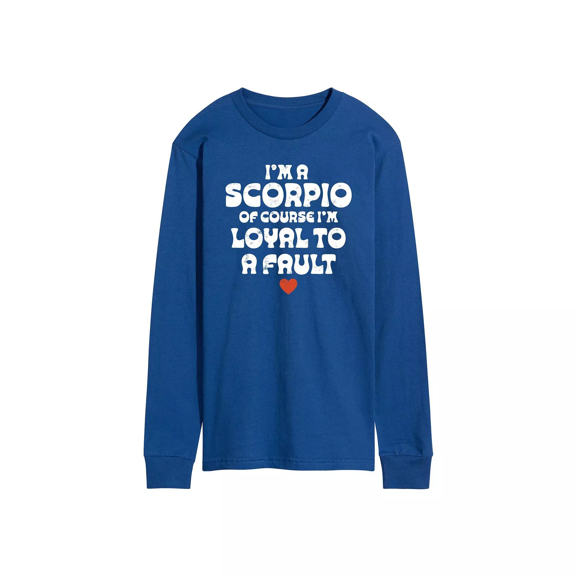 Men's I'm A Scorpio Loyal To A Fault Long Sleeve Graphic Tee, Size: XXL, Blue Product Image