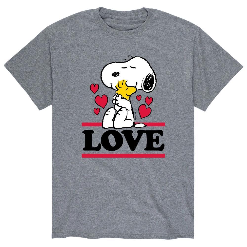 Men's Peanuts Love Snoopy Woodstock Tee, Size: Small, Gray Product Image