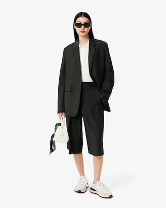 Oversized Long Wide Fit Pleat Bermuda Shorts Product Image