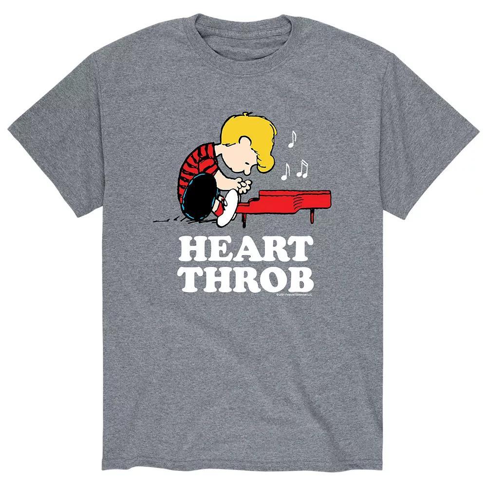 Men's Peanuts Heartthrob Tee, Size: XXL, Gray Product Image