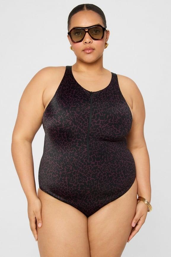 Zip-Front One-Piece Swimsuit Product Image