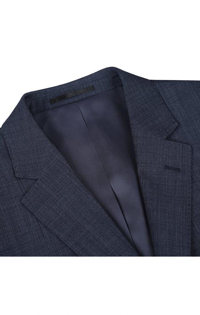 Wool Blend Regular Fit Suit 2 Piece Suit 2 Button in Navy Product Image