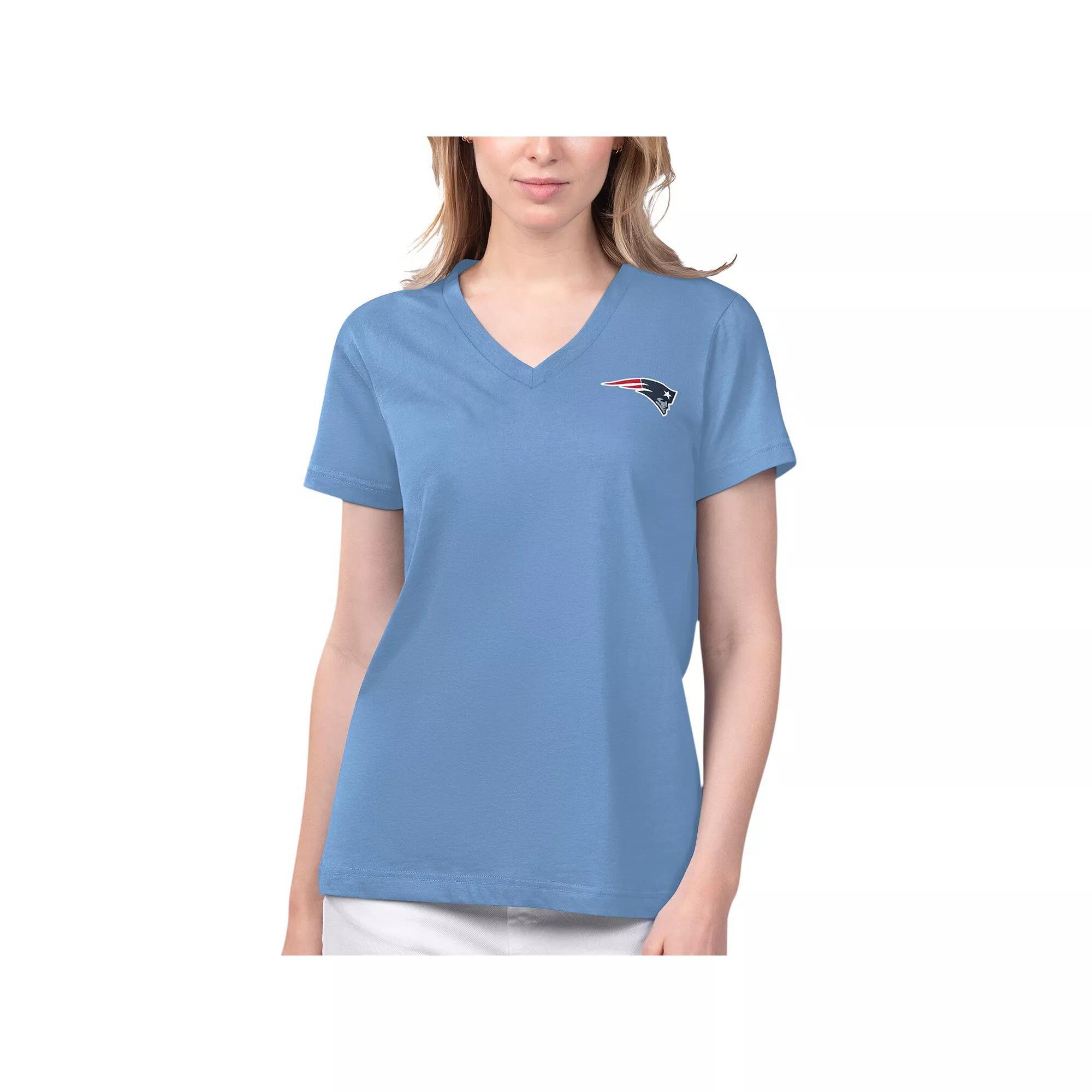 Women's Margaritaville Blue Los Angeles Rams Game Time V-Neck T-Shirt,  Product Image