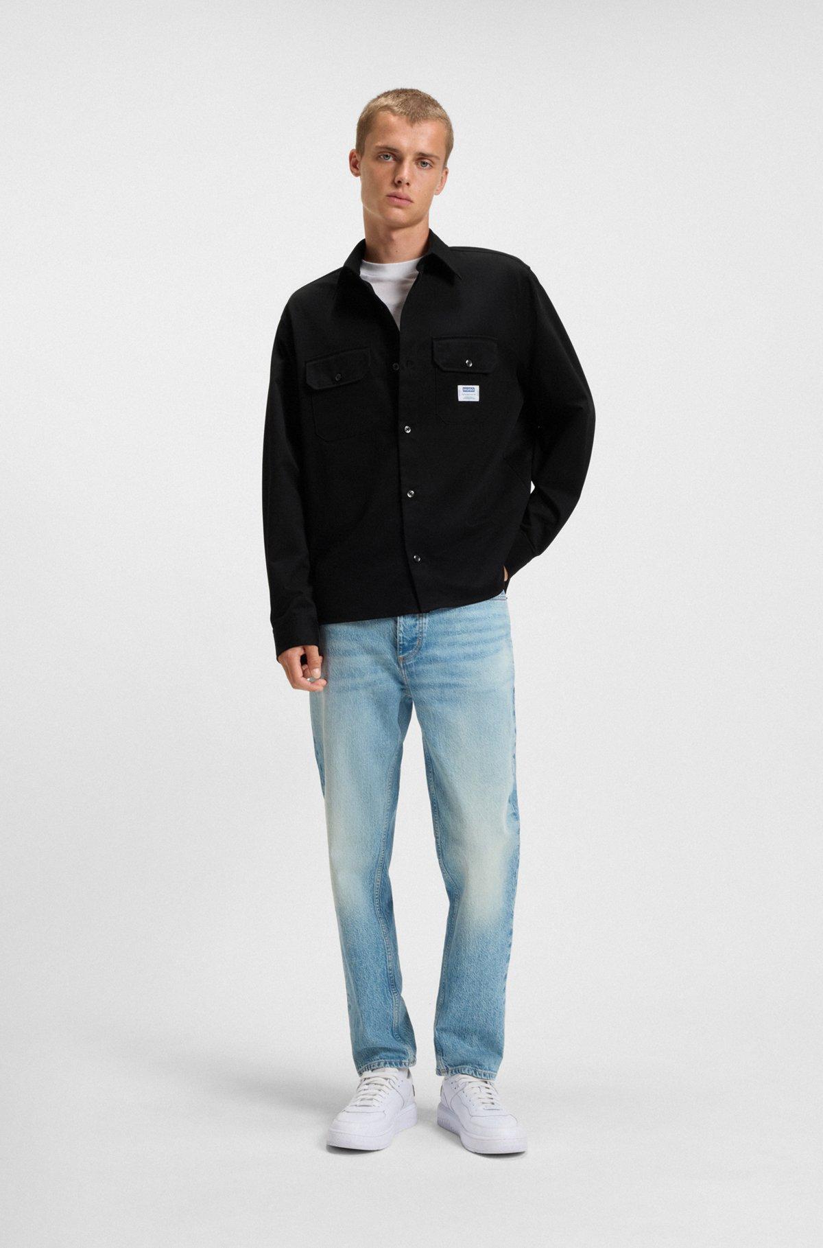 Cotton-twill shirt with logo label Product Image